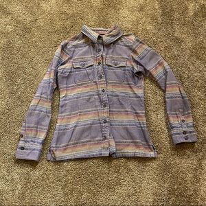 Patagonia blue and purple stripe button down top